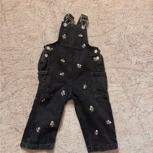 Zara embroidered overalls